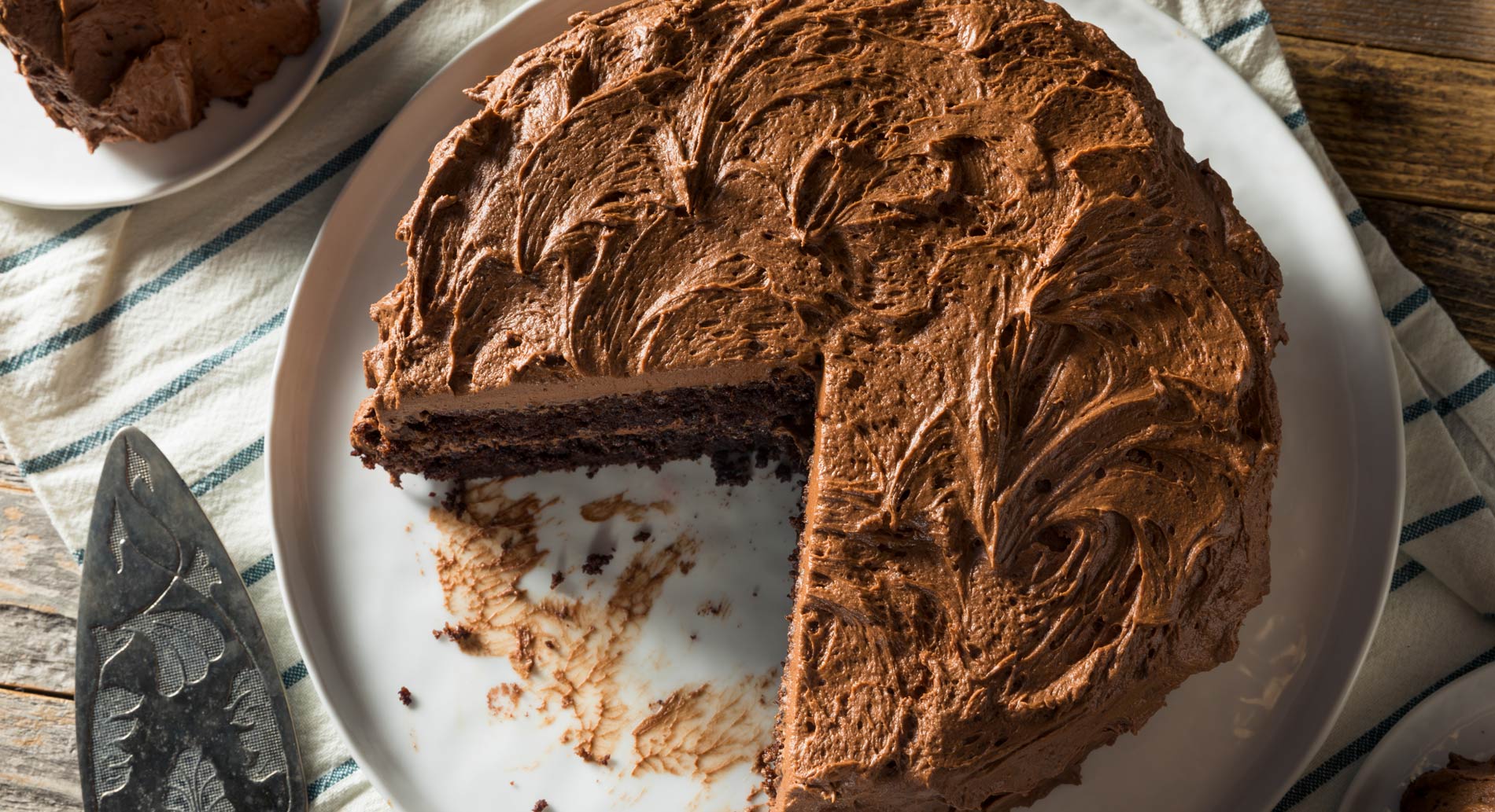 chocolate cake with chocolate frosting