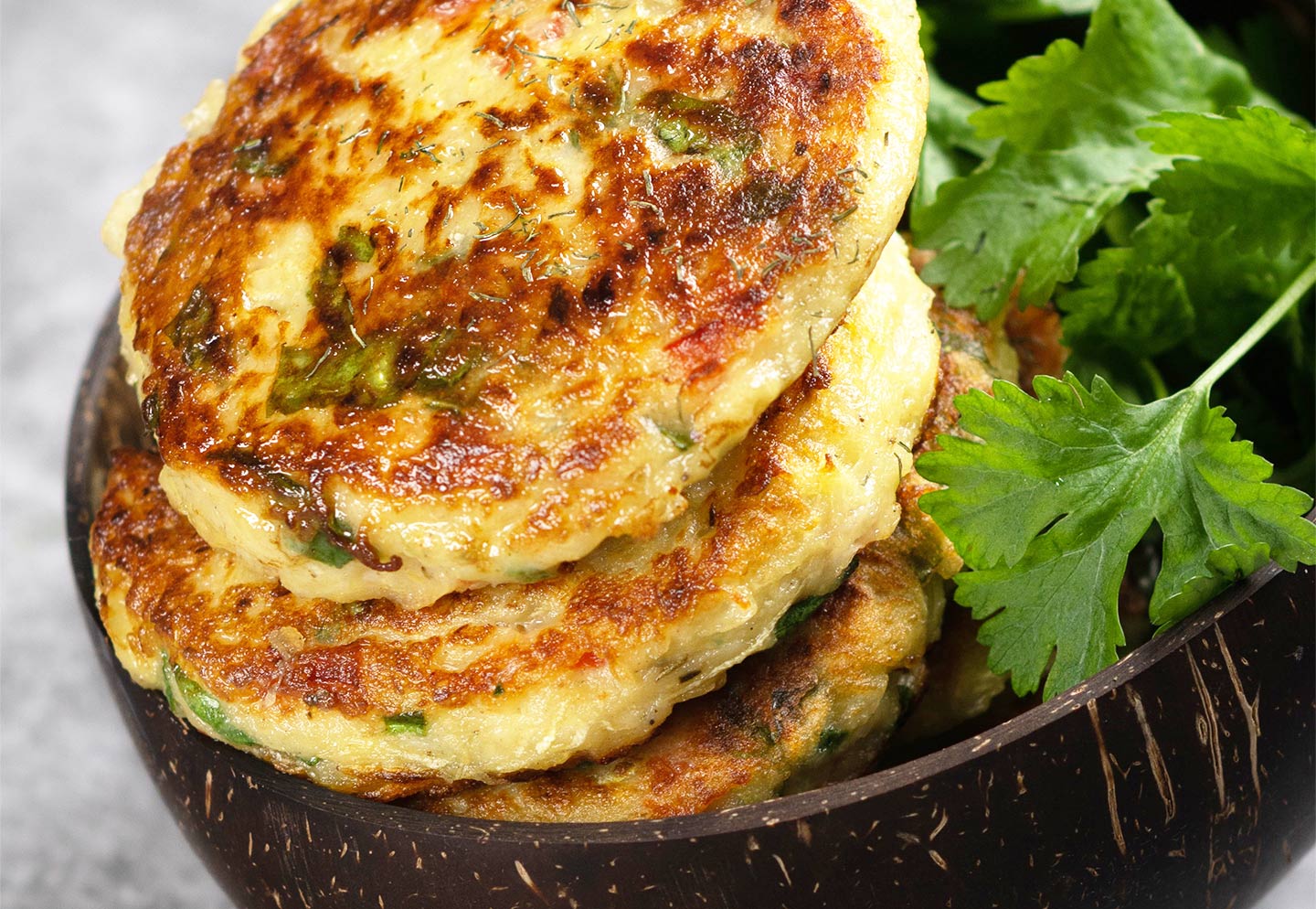 vegan zucchini fritters with parsley