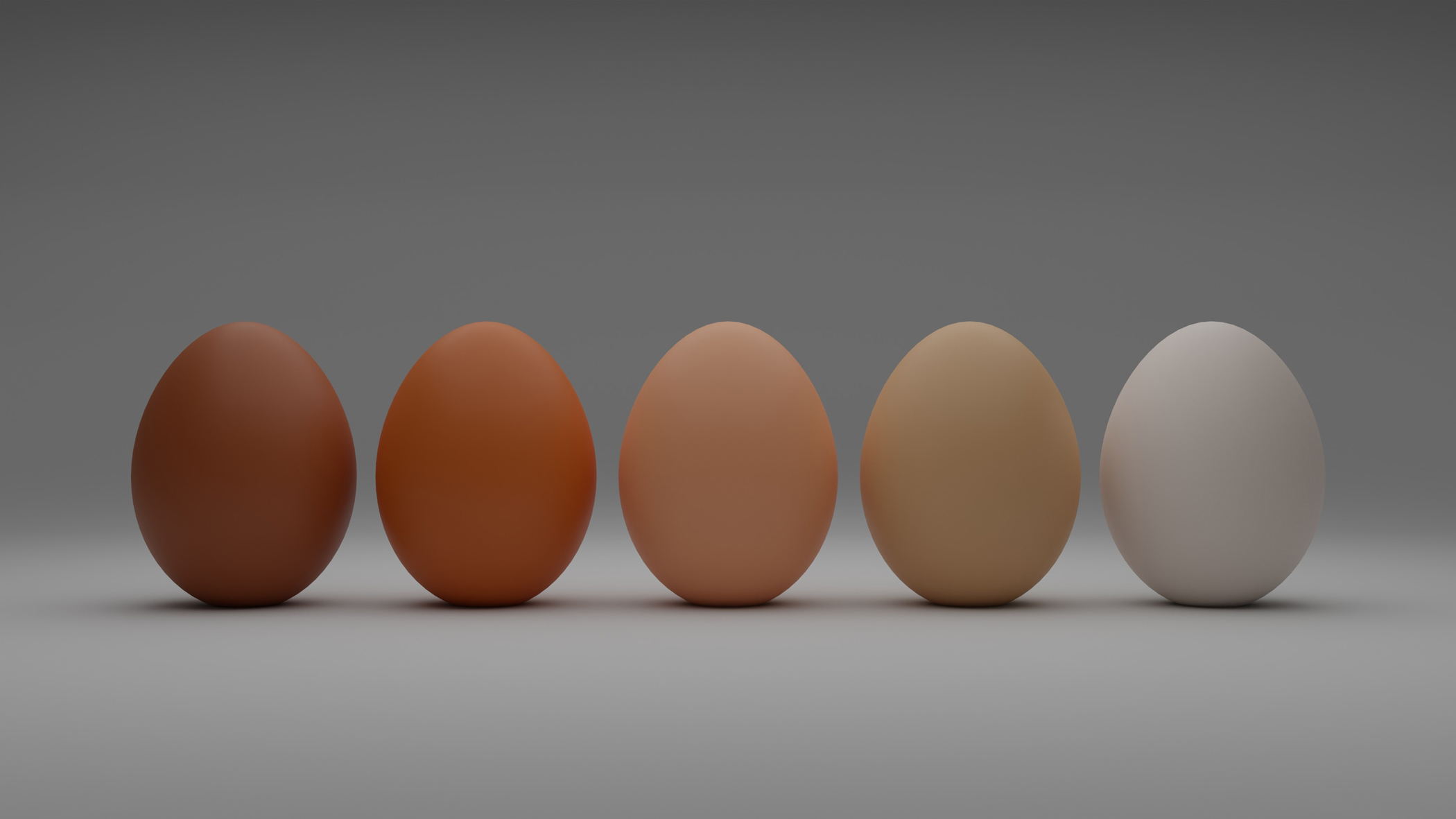 eggs in different colors of shells aligned in a row