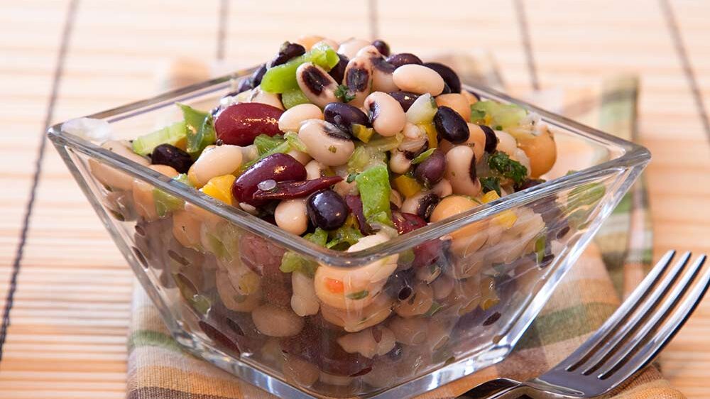 A salad made of beans and greens