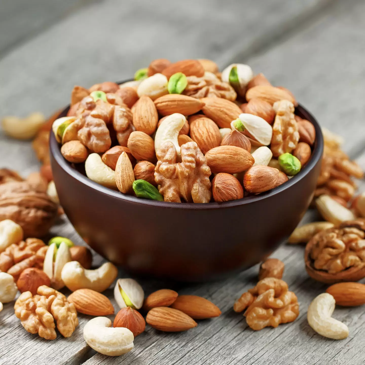 a bowl of mixed nuts