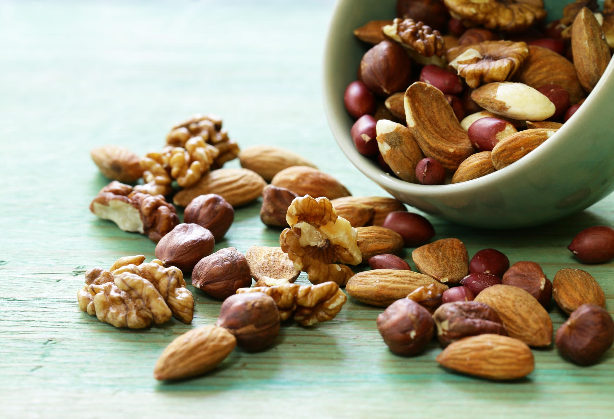 a bowl of mixed nuts