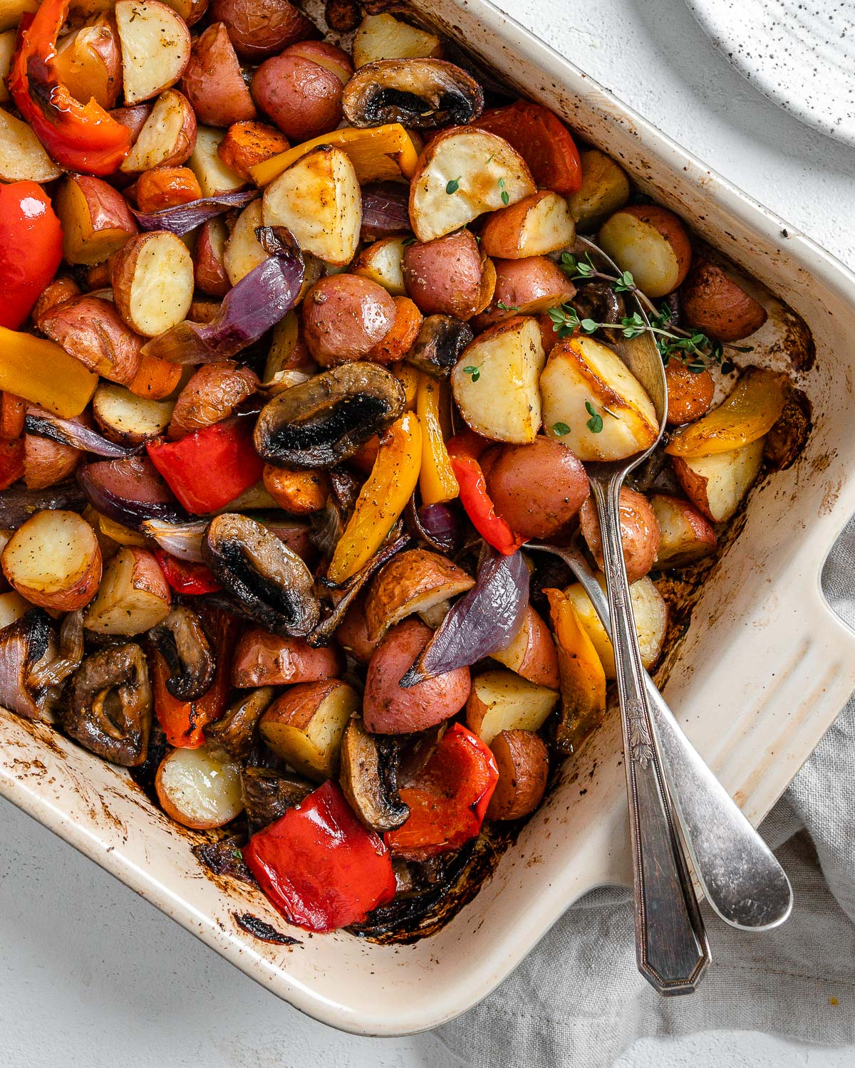 a pan of roasted veggies