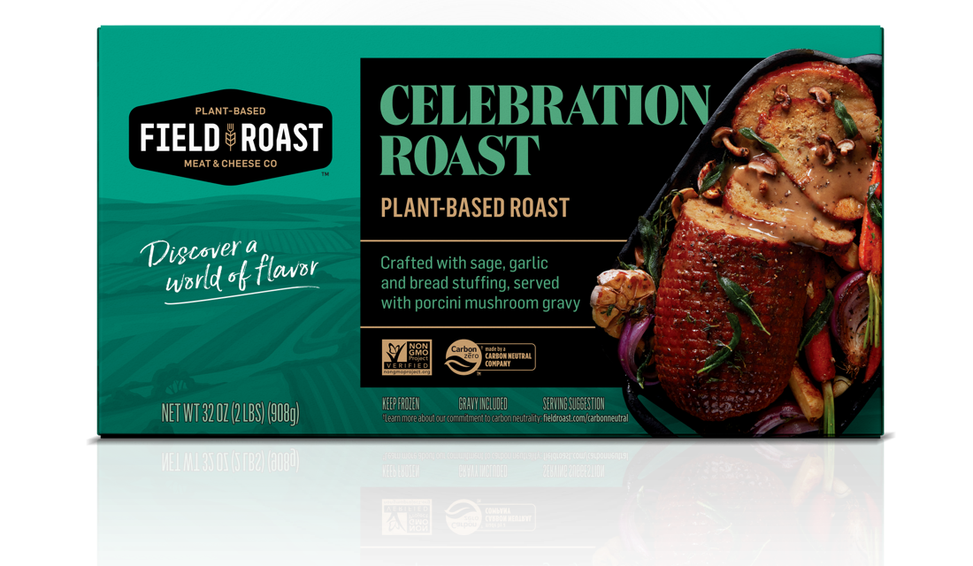 package of vegan roast product by Feild roast