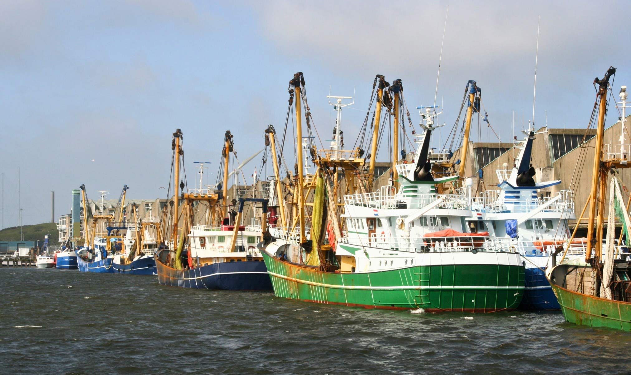 big fishing ships docking